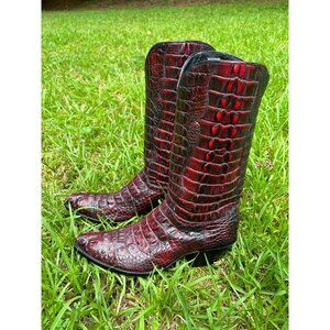 Tres Outlaws Black Cherry Hornback Alligator 11.5 Cowboy Western Boots $7500MSRP